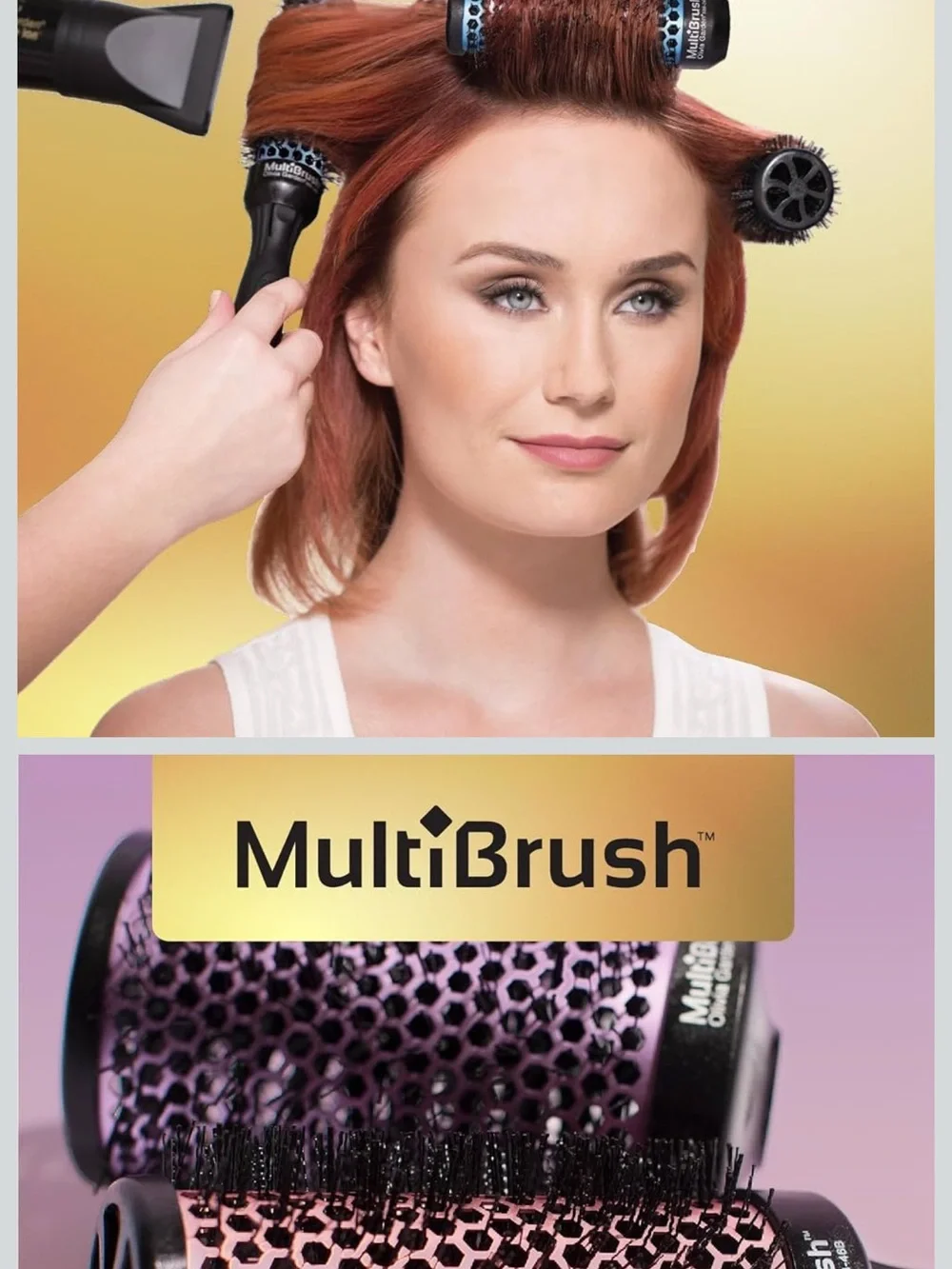 Unbranded Hot Pink & White Round Vent Brush Set for Styling